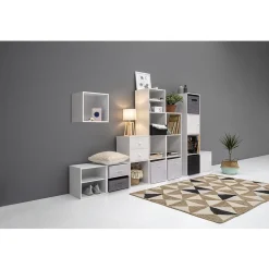 Structure Box Cube 4 cases 35,2x30xH.137,2cm bois blanc < Gifi