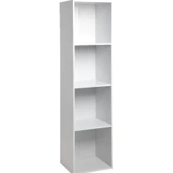 Structure Box Cube 4 cases 35,2x30xH.137,2cm bois blanc < Gifi