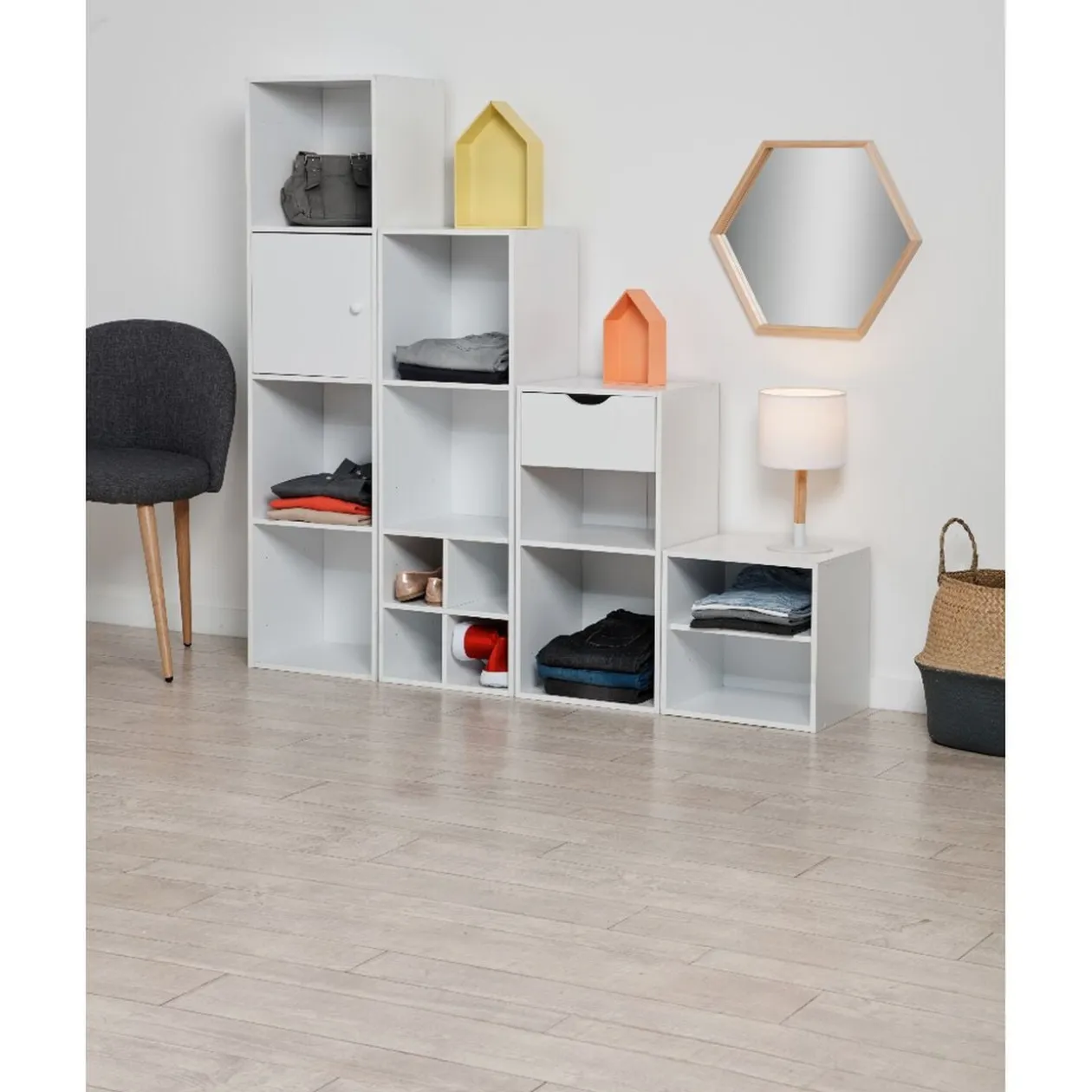 Structure Box Cube 1 case 35,2x30x35,2cm bois blanc