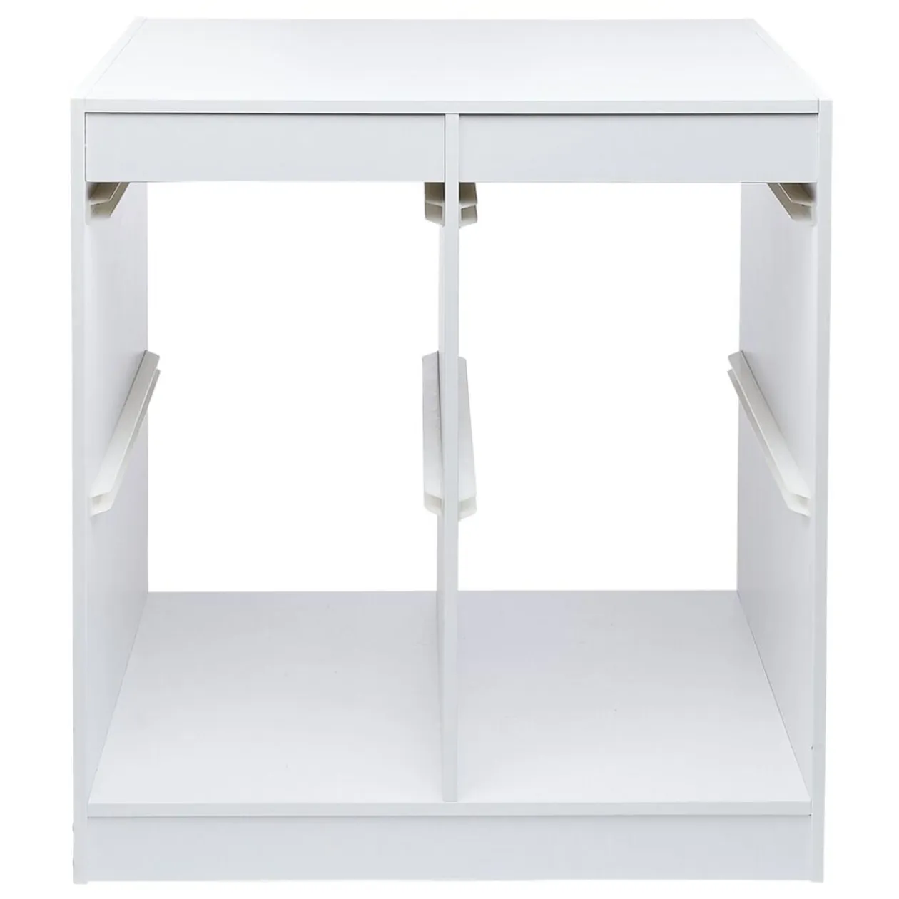 Structure de rangement carrée pour 4 bacs coulissants