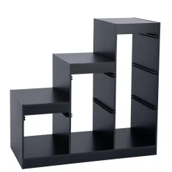 Structure de rangement en contreplaqué blanc forme escalier 97x44xH94cm