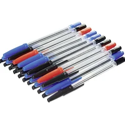 Stylo bille noir bleu et rouge x32