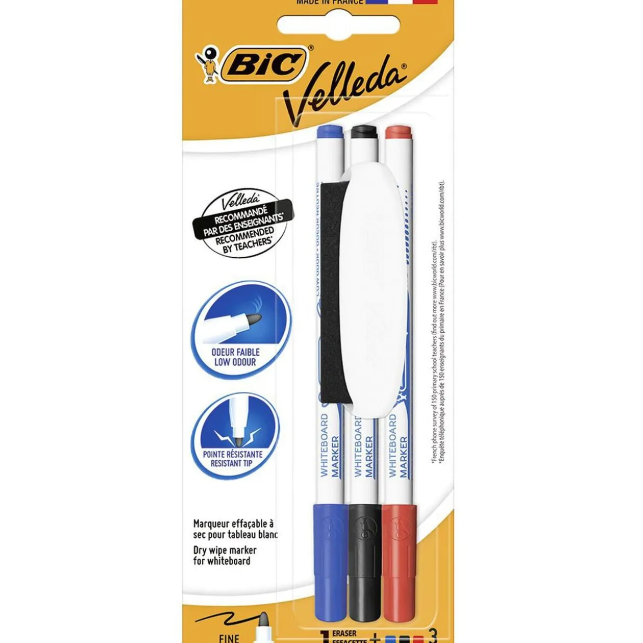 Stylo feutre effaçable Velleda BIC x3