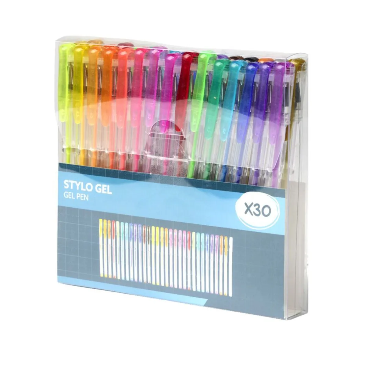 Stylo gel x30 palette multicolore L12cm < Gifi Hot