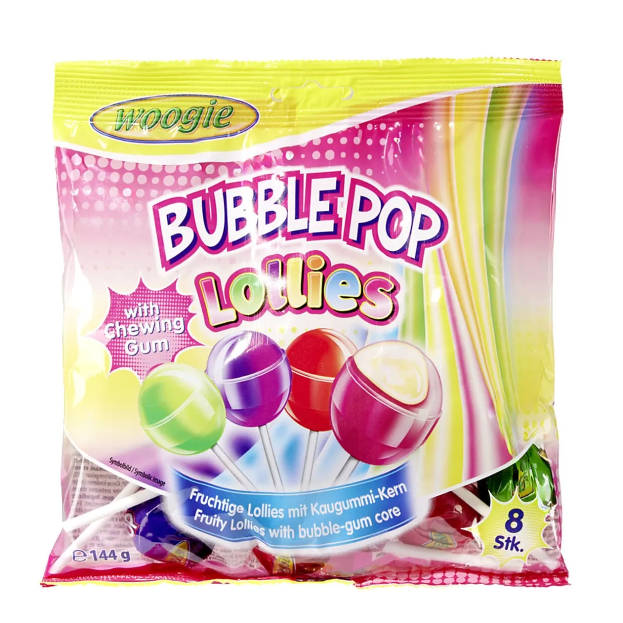 Sucette Bubble Pop Lollies x8 avec chewing gum au coeur < Gifi Outlet