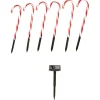 Sucre d'orge lumineux solaire x6 24 LED H43cm < Gifi