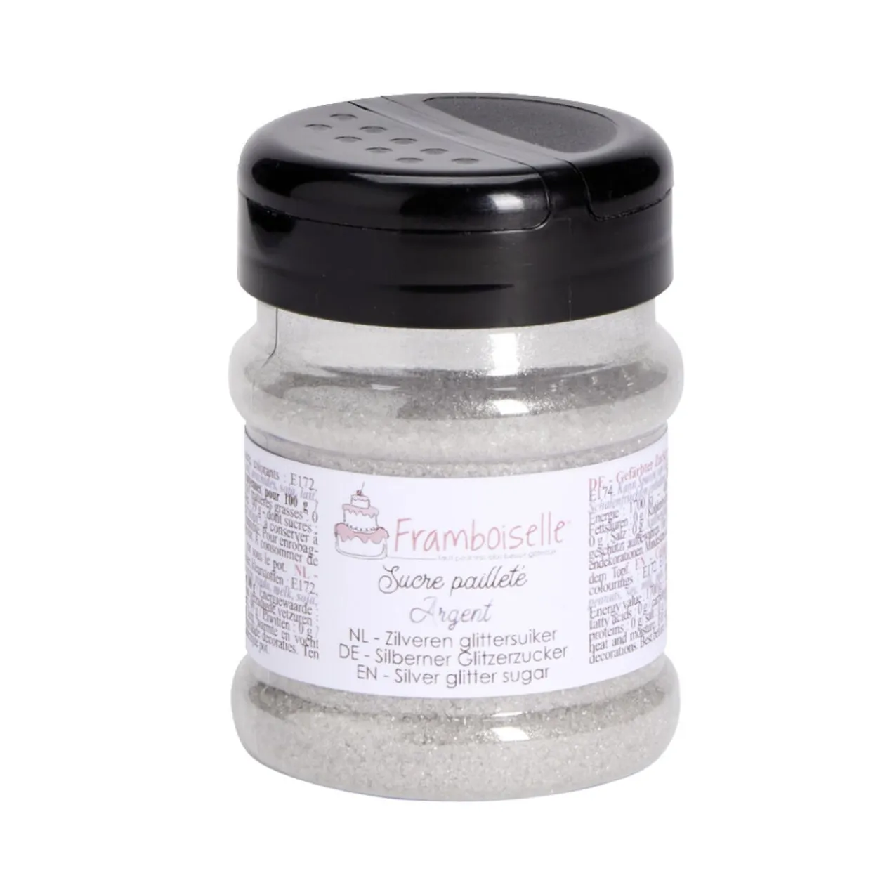 Sucre pailleté argenté Framboiselle 160gr
