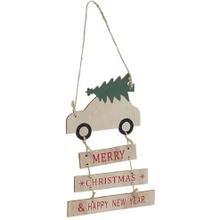 Supension Pancarte de Noël message Merry Christmas et Happy New Year < Gifi Outlet