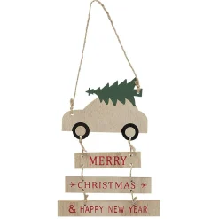 Supension Pancarte de Noël message Merry Christmas et Happy New Year < Gifi Outlet