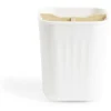 Support brosse à dents bambou et plastique blanc