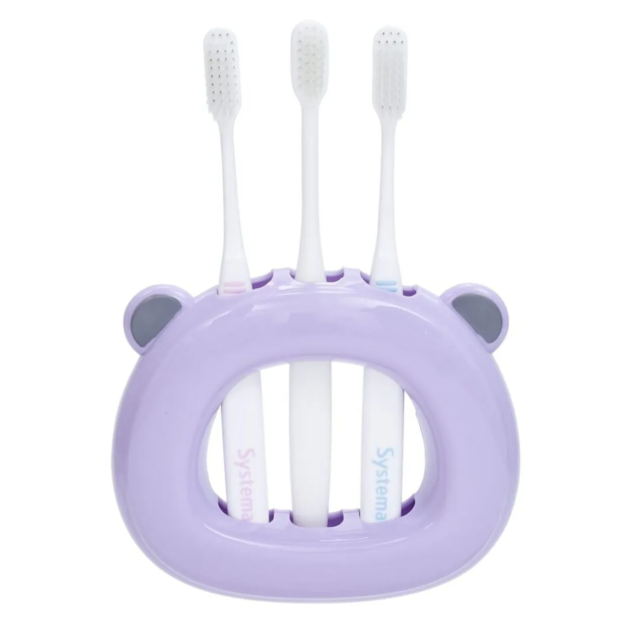 Support 3 brosses à dents enfant violet
