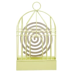 Support cage déco métal jaune pour spirale encens anti-moustique 15x5xH20cm < Gifi Discount
