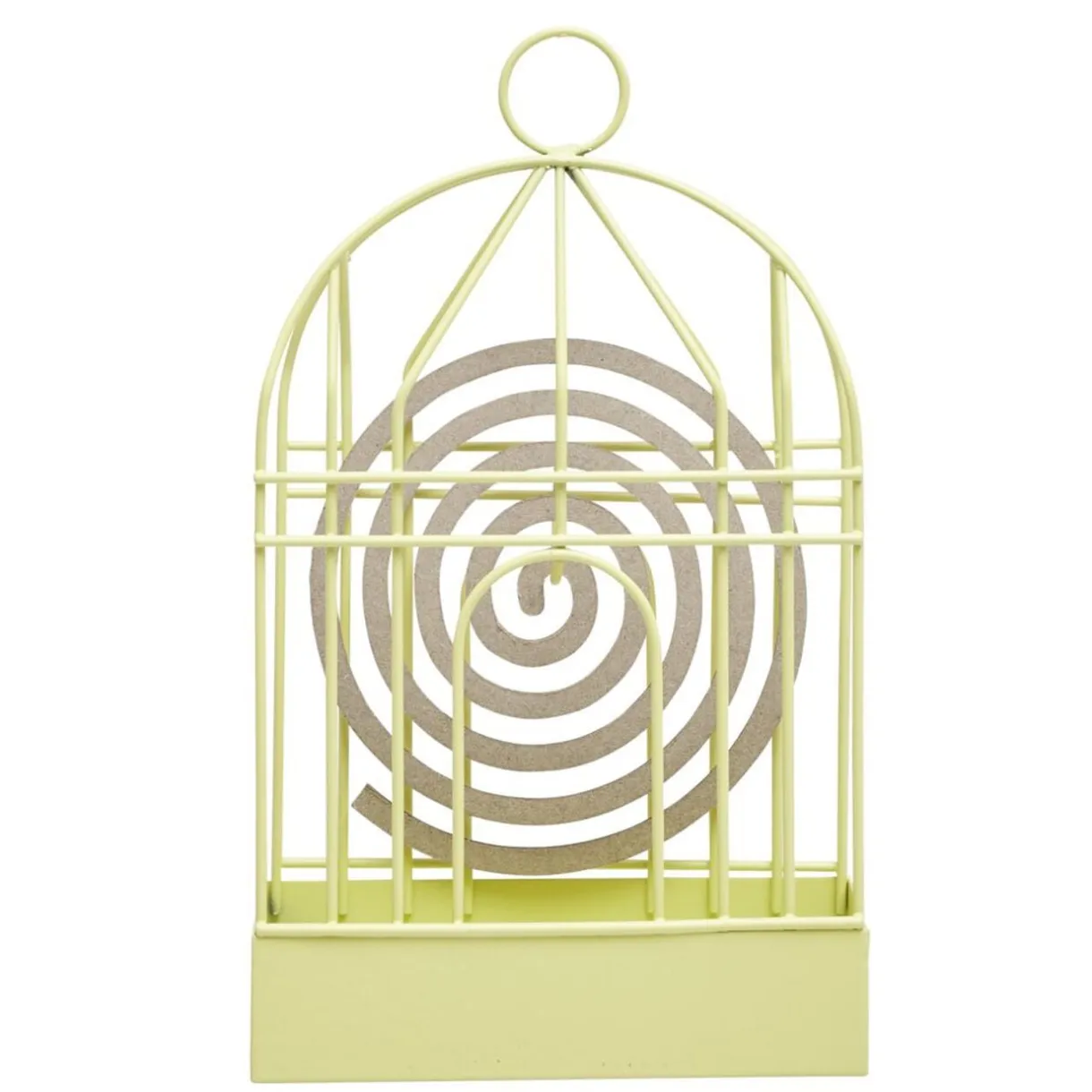 Support cage déco métal jaune pour spirale encens anti-moustique 15x5xH20cm < Gifi Discount
