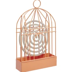 Support cage déco métal rouge pour spirale encens anti-moustique 15x5xH20cm < Gifi Hot