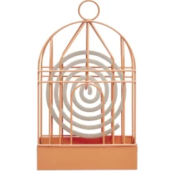 Support cage déco métal rouge pour spirale encens anti-moustique 15x5xH20cm < Gifi Hot