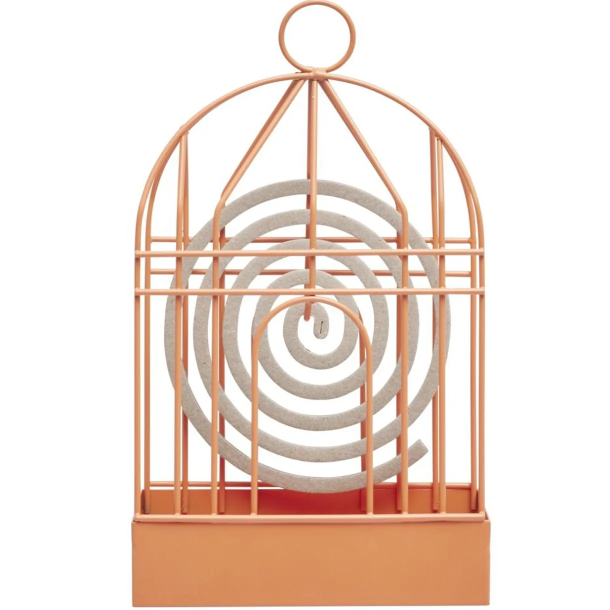 Support cage déco métal rouge pour spirale encens anti-moustique 15x5xH20cm < Gifi Hot