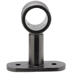 Support court métal gris pour tringle à rideau Ø2xL11,4cm