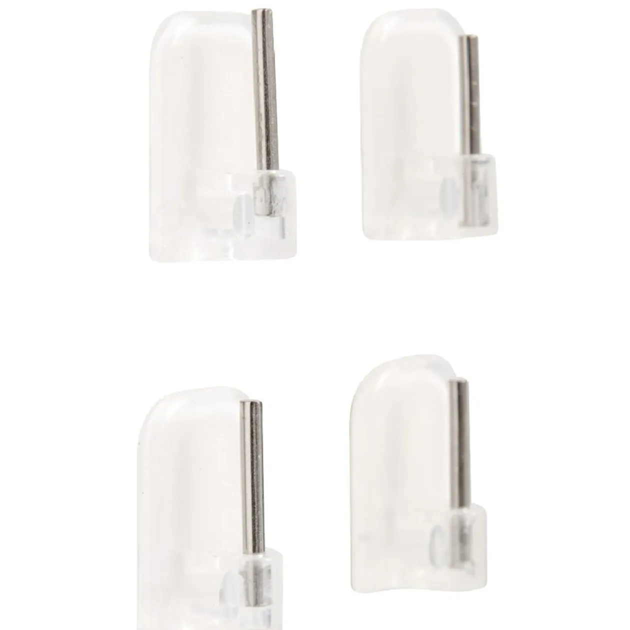 Support de tringle adhésif plastique transparent x4