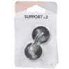 Support de tringle adhésif rond métal noir argenté x2 < Gifi Clearance