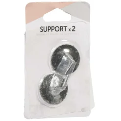 Support de tringle adhésif rond métal noir argenté x2 < Gifi Clearance