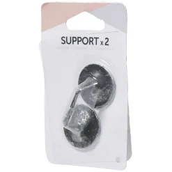 Support de tringle adhésif rond métal noir argenté x2 < Gifi Clearance