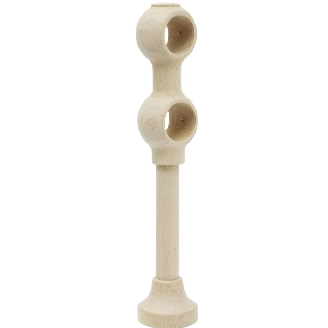 Support de tringle double à oeil en bois naturel Ø28mm