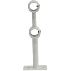 Support double extensible métal blanc pour tringle à rideau Ø20mm