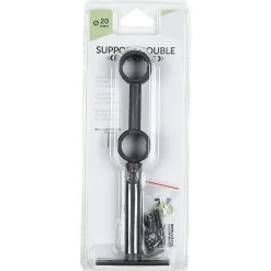 Support double métal noir
