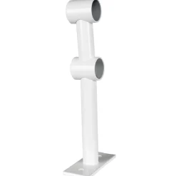 Support double pour tringle blanc métal