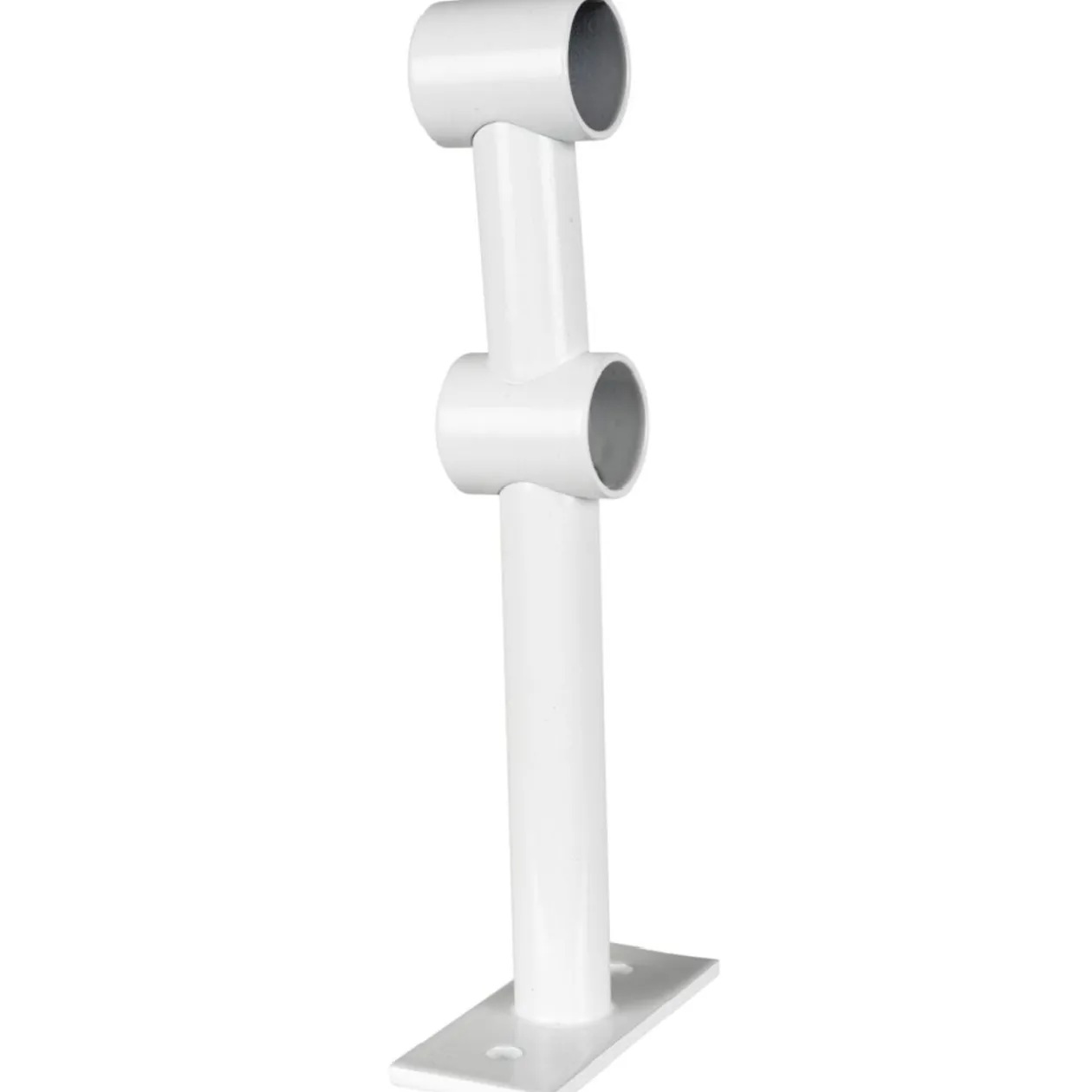 Support double pour tringle blanc métal