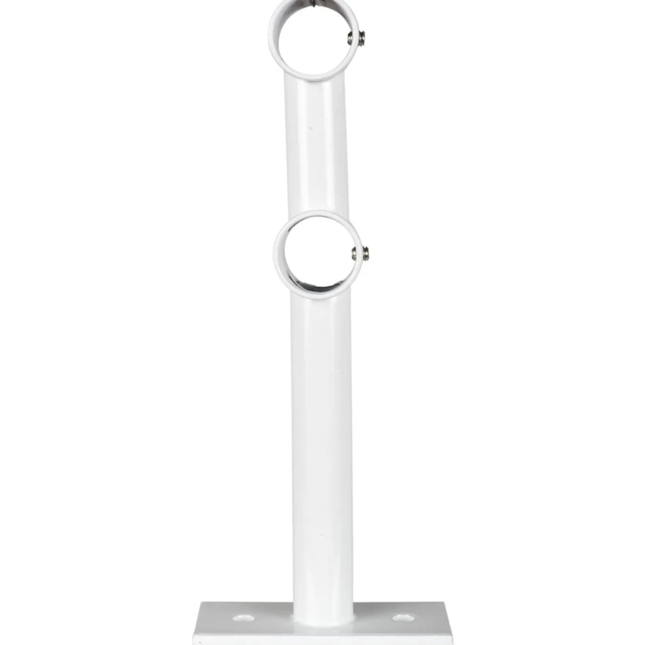 Support double pour tringle blanc métal