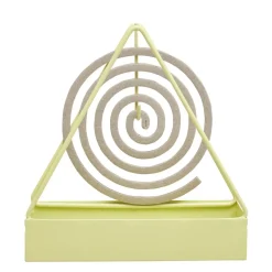 Support en métal jaune pour spirale encens anti-moustique 15x4,5xH15,5cm < Gifi Discount