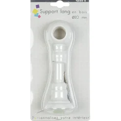 Support long pour tringle blanc