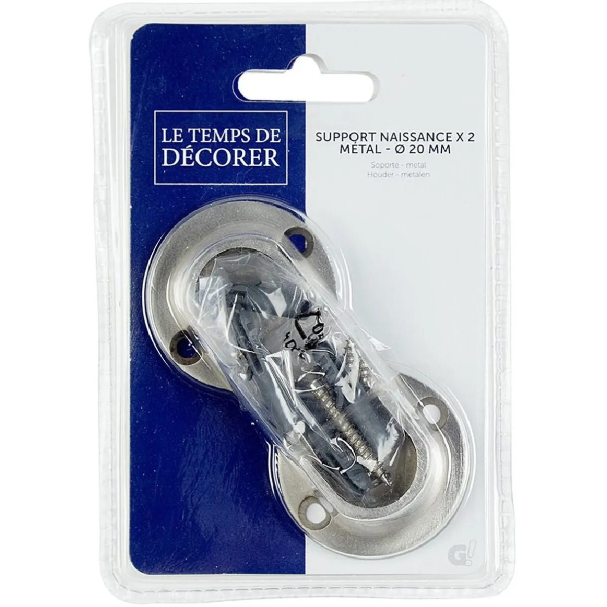 Support naissance pour tringle x2 gris métal < Gifi Online