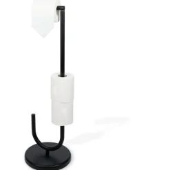 Support papier WC avec dérouleur métal noir H73cm < Gifi Best