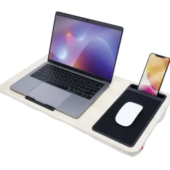 Support pour ordinateur portable nomade bois beige 57x30xH5cm < Gifi Online
