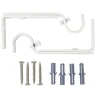 Support tringle à rideaux extensible x2 métal blanc H10cm