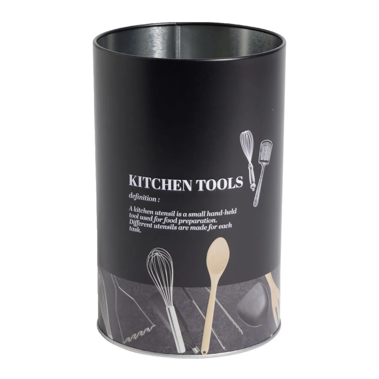 Support à ustensiles en métal noir design Kitchen tools Ø11xH17,4cm
