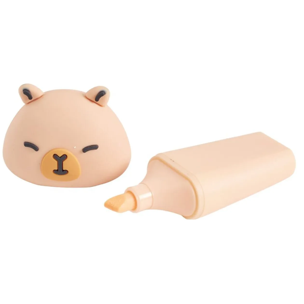 Surligneur x2 forme animal L7,5cm (2 modèles capybara ou axolotl)