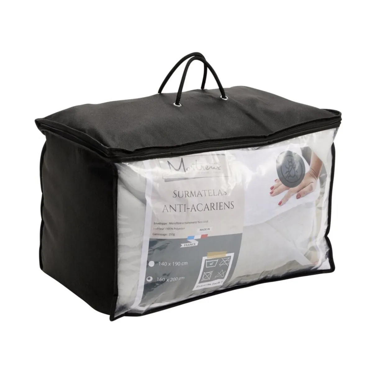Surmatelas anti-acariens blanc 140x190xÉp3cm 250gr < Gifi Hot