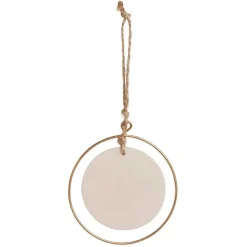 Suspension anneau doré avec cercle blanc 8xH17cm < Gifi Outlet