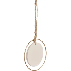 Suspension anneau doré avec cercle blanc 8xH17cm < Gifi Outlet