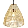 Suspension avec abat jour en cordage imitation jute naturel