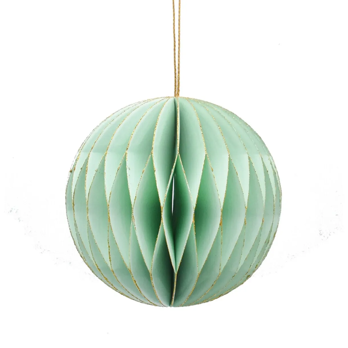 Suspension boule 3D en papier vert et doré Ø8cm < Gifi Online