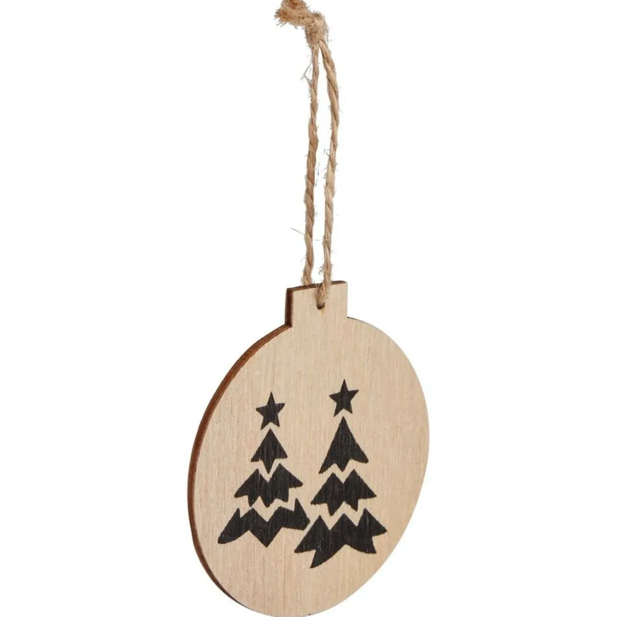 Suspension boule plate en bois Ø6cm - 3 modèles