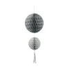 Suspension 2 boules avec pompon papier gris < Gifi Hot