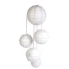 Suspension 5 boules de Noel blanches