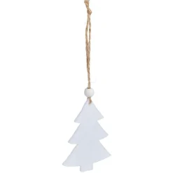 Suspension coeur/étoile/sapin bois et feutrine rouge ou blanc