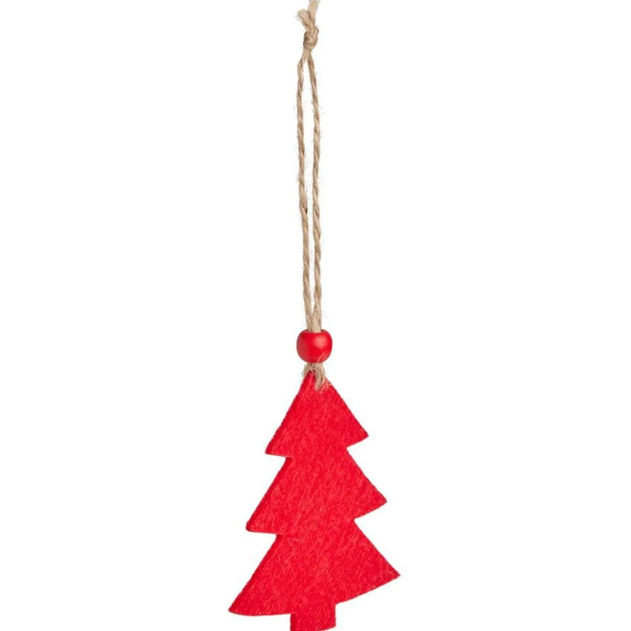 Suspension coeur/étoile/sapin bois et feutrine rouge ou blanc