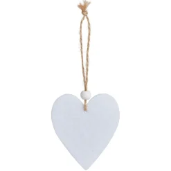 Suspension coeur/étoile/sapin bois et feutrine rouge ou blanc